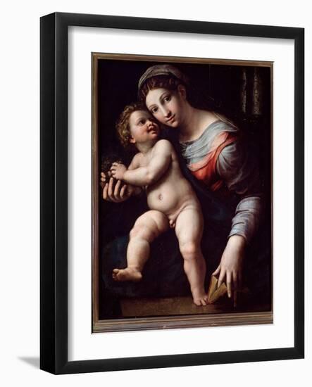 Virgin and Child (Painting, 16Th Century)-Giulio Romano-Framed Giclee Print