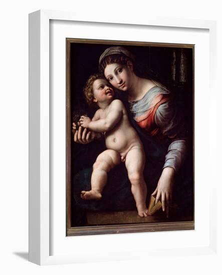Virgin and Child (Painting, 16Th Century)-Giulio Romano-Framed Giclee Print