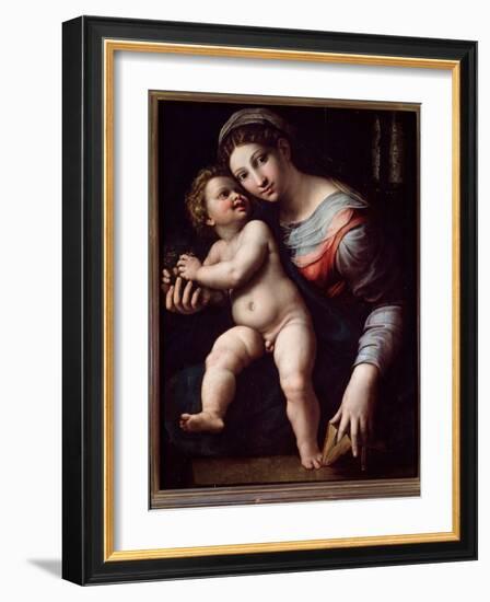 Virgin and Child (Painting, 16Th Century)-Giulio Romano-Framed Giclee Print