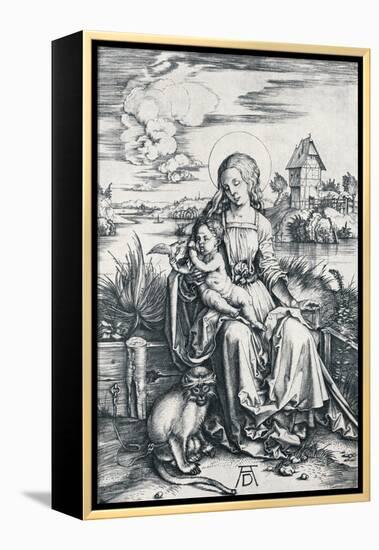 Virgin and Child with a Monkey, 1506-Albrecht Dürer-Framed Premier Image Canvas