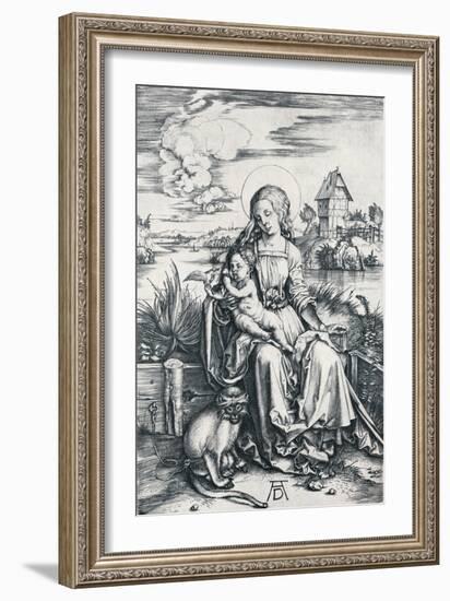 Virgin and Child with a Monkey, 1506-Albrecht Dürer-Framed Giclee Print