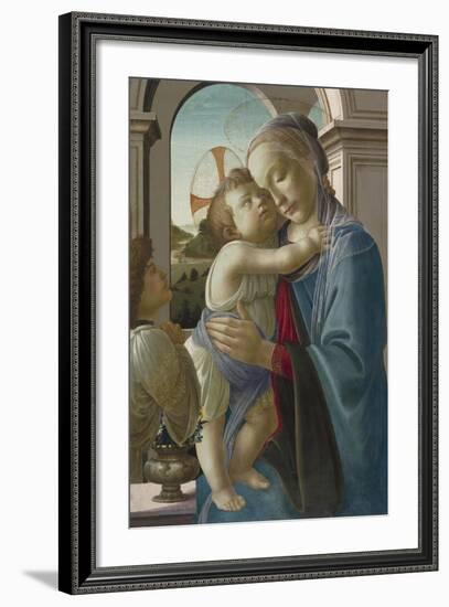 Virgin and Child with an Angel, 1475-85-Sandro Botticelli-Framed Giclee Print