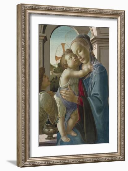 Virgin and Child with an Angel, 1475-85-Sandro Botticelli-Framed Giclee Print