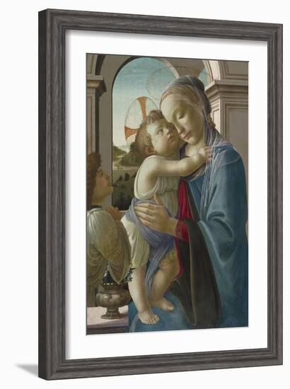 Virgin and Child with an Angel, 1475-85-Sandro Botticelli-Framed Giclee Print