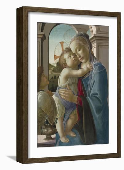 Virgin and Child with an Angel, 1475-85-Sandro Botticelli-Framed Giclee Print