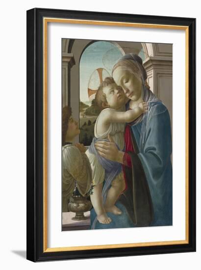 Virgin and Child with an Angel, 1475-85-Sandro Botticelli-Framed Giclee Print