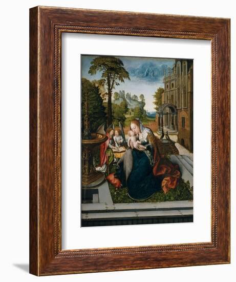 Virgin and Child with Angels, c.1518-Bernard van Orley-Framed Giclee Print