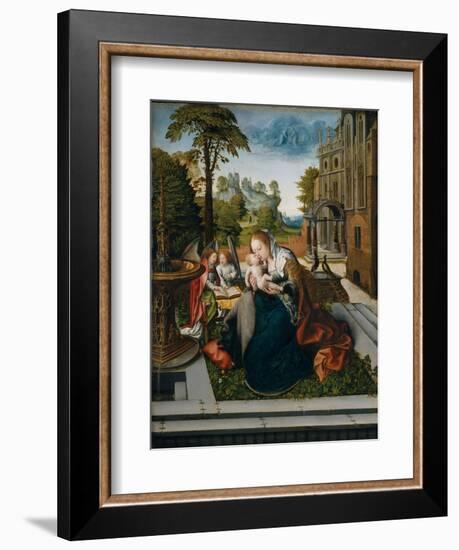 Virgin and Child with Angels, c.1518-Bernard van Orley-Framed Giclee Print