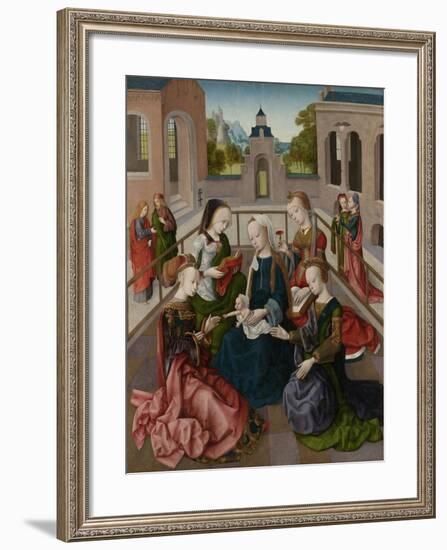 Virgin and Child with Four Holy Virgins-Master of the Virgo Inter Virgines-Framed Art Print