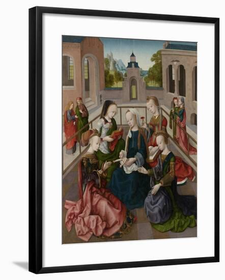 Virgin and Child with Four Holy Virgins-Master of the Virgo Inter Virgines-Framed Art Print