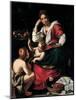 Virgin and Child with John the Baptist as a Boy, C. 1620-Bernardo Strozzi-Mounted Giclee Print