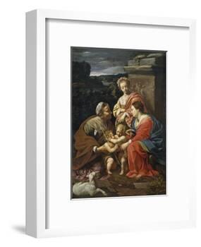 Virgin and Child with John the Baptist as a Boy, Saint Elizabeth and Saint Catherine, 1625-1626-Simon Vouet-Framed Giclee Print