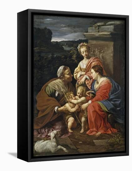 Virgin and Child with John the Baptist as a Boy, Saint Elizabeth and Saint Catherine, 1625-1626-Simon Vouet-Framed Premier Image Canvas