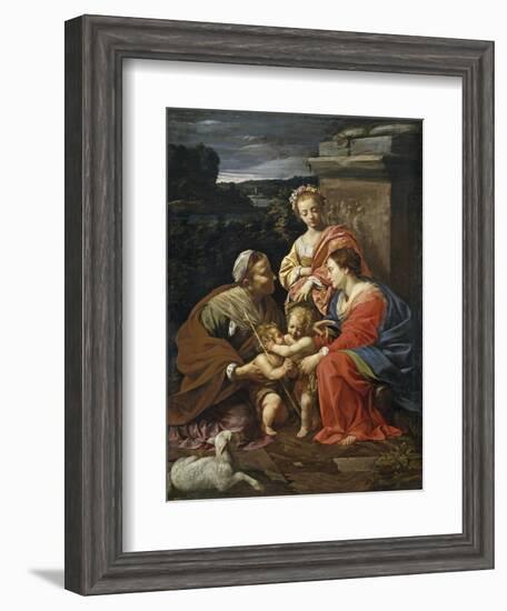 Virgin and Child with John the Baptist as a Boy, Saint Elizabeth and Saint Catherine, 1625-1626-Simon Vouet-Framed Giclee Print