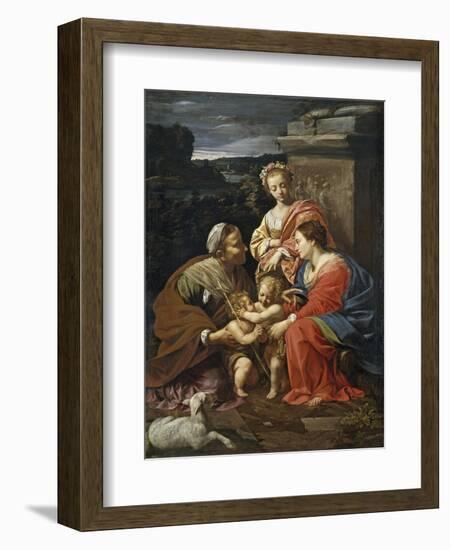 Virgin and Child with John the Baptist as a Boy, Saint Elizabeth and Saint Catherine, 1625-1626-Simon Vouet-Framed Giclee Print