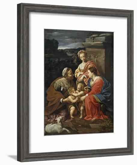 Virgin and Child with John the Baptist as a Boy, Saint Elizabeth and Saint Catherine, 1625-1626-Simon Vouet-Framed Giclee Print