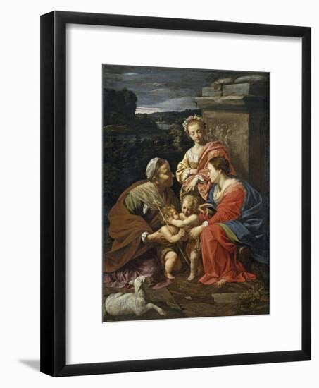 Virgin and Child with John the Baptist as a Boy, Saint Elizabeth and Saint Catherine, 1625-1626-Simon Vouet-Framed Giclee Print