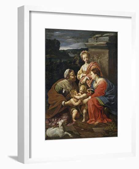 Virgin and Child with John the Baptist as a Boy, Saint Elizabeth and Saint Catherine, 1625-1626-Simon Vouet-Framed Giclee Print