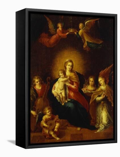 Virgin and Child with Music Making Angels-Frans Francken the Younger-Framed Premier Image Canvas