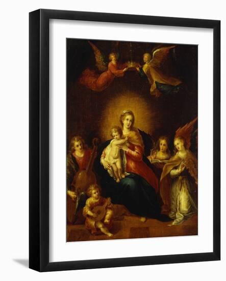 Virgin and Child with Music Making Angels-Frans Francken the Younger-Framed Giclee Print