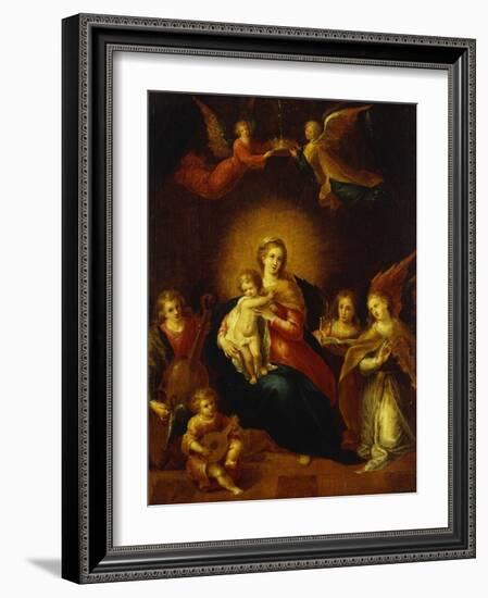 Virgin and Child with Music Making Angels-Frans Francken the Younger-Framed Giclee Print