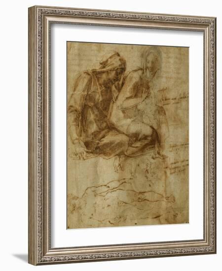 Virgin and Child with Saint Anne-Michelangelo Buonarroti-Framed Giclee Print