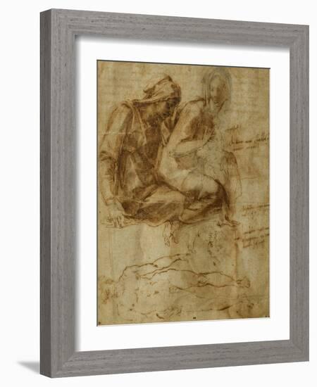 Virgin and Child with Saint Anne-Michelangelo Buonarroti-Framed Giclee Print