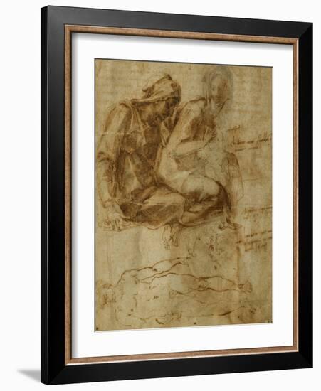 Virgin and Child with Saint Anne-Michelangelo Buonarroti-Framed Giclee Print