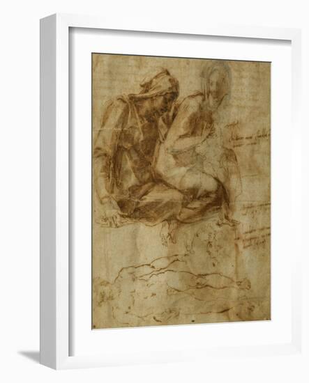 Virgin and Child with Saint Anne-Michelangelo Buonarroti-Framed Giclee Print