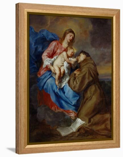 Virgin and Child with Saint Anthony of Padua, 1630-1632-Sir Anthony Van Dyck-Framed Premier Image Canvas