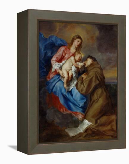 Virgin and Child with Saint Anthony of Padua, 1630-1632-Sir Anthony Van Dyck-Framed Premier Image Canvas
