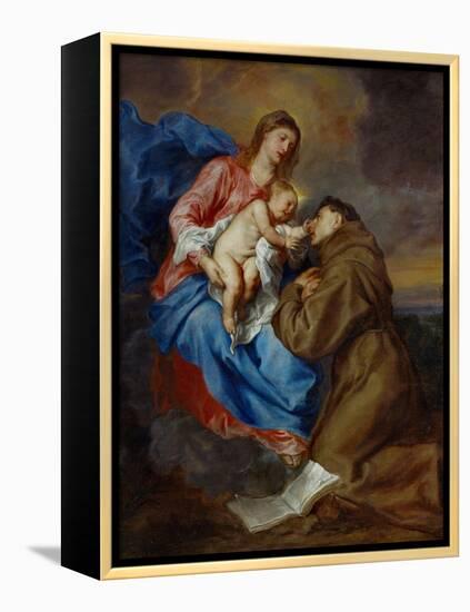 Virgin and Child with Saint Anthony of Padua, 1630-1632-Sir Anthony Van Dyck-Framed Premier Image Canvas
