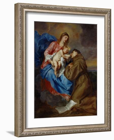 Virgin and Child with Saint Anthony of Padua, 1630-1632-Sir Anthony Van Dyck-Framed Giclee Print