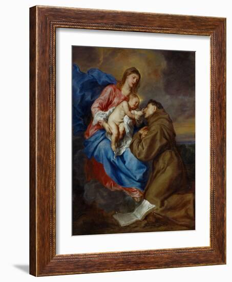 Virgin and Child with Saint Anthony of Padua, 1630-1632-Sir Anthony Van Dyck-Framed Giclee Print