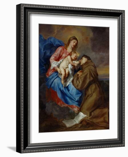 Virgin and Child with Saint Anthony of Padua, 1630-1632-Sir Anthony Van Dyck-Framed Giclee Print