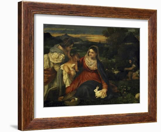 Virgin and Child with Saint Catherine, c.1530-Titian (Tiziano Vecelli)-Framed Giclee Print