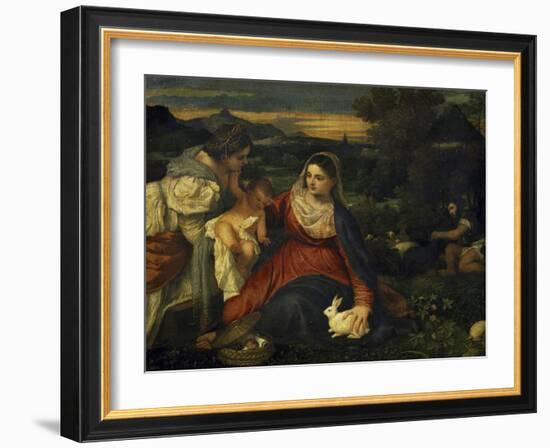 Virgin and Child with Saint Catherine, c.1530-Titian (Tiziano Vecelli)-Framed Giclee Print