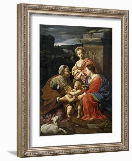 Virgin and Child with Saint Elisabeth,the infant Saint John and Saint Catherine1624-26French Schoo-Simon Vouet-Framed Giclee Print