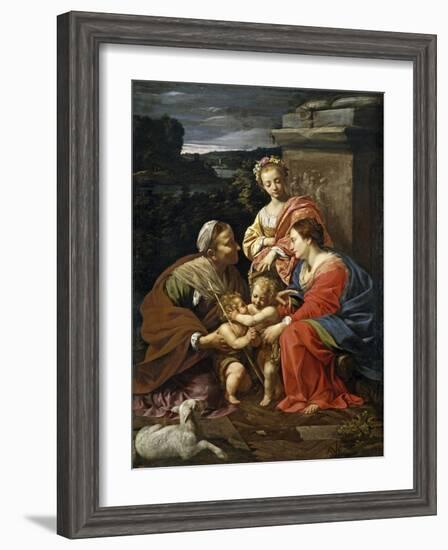 Virgin and Child with Saint Elisabeth,the infant Saint John and Saint Catherine1624-26French Schoo-Simon Vouet-Framed Giclee Print