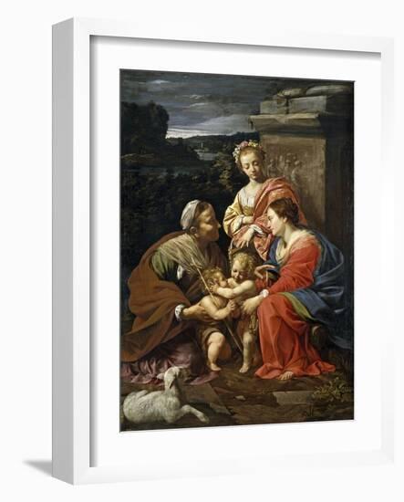 Virgin and Child with Saint Elisabeth,the infant Saint John and Saint Catherine1624-26French Schoo-Simon Vouet-Framed Giclee Print