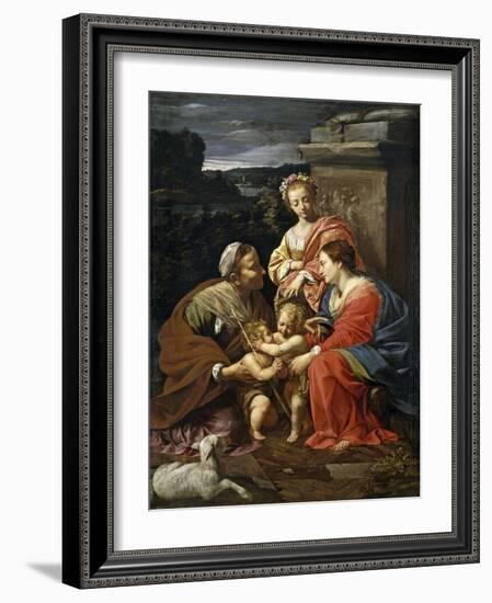 Virgin and Child with Saint Elisabeth,the infant Saint John and Saint Catherine1624-26French Schoo-Simon Vouet-Framed Giclee Print