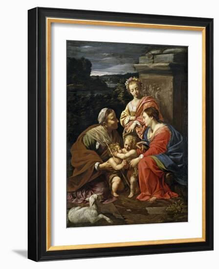 Virgin and Child with Saint Elisabeth,the infant Saint John and Saint Catherine1624-26French Schoo-Simon Vouet-Framed Giclee Print