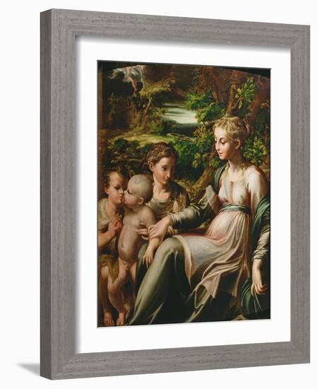 Virgin and Child, with Saints Catherine and John-Parmigianino-Framed Giclee Print