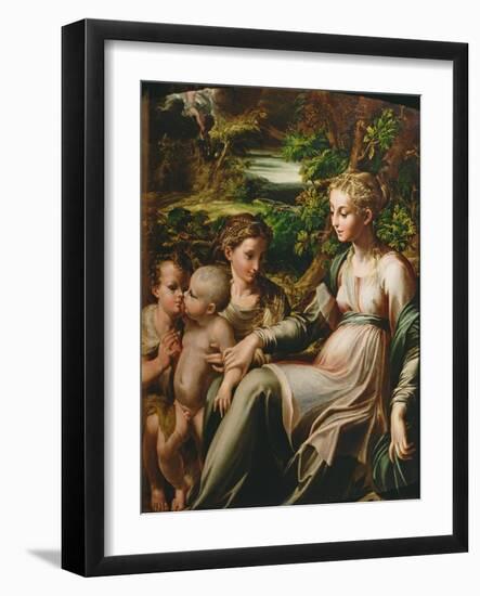 Virgin and Child, with Saints Catherine and John-Parmigianino-Framed Giclee Print