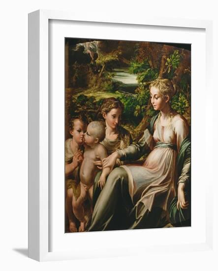 Virgin and Child, with Saints Catherine and John-Parmigianino-Framed Giclee Print