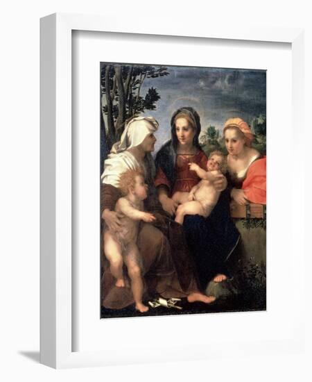 Virgin and Child with Saints Catherine, Elisabeth and John the Baptist, 1510S-Andrea del Sarto-Framed Giclee Print