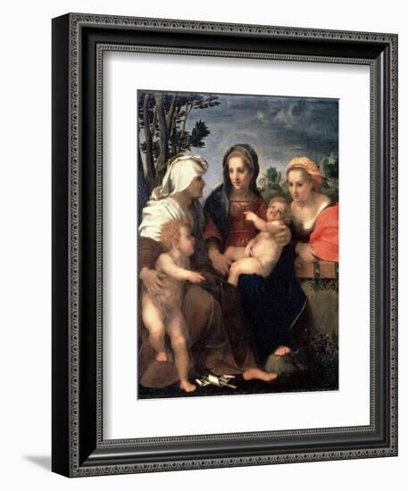 Virgin and Child with Saints Catherine, Elisabeth and John the Baptist, 1510S-Andrea del Sarto-Framed Giclee Print