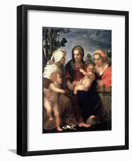 Virgin and Child with Saints Catherine, Elisabeth and John the Baptist, 1510S-Andrea del Sarto-Framed Giclee Print