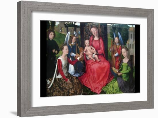 Virgin and Child with Saints Catherine of Alexandria and Barbara, Early 1480S-Hans Memling-Framed Art Print