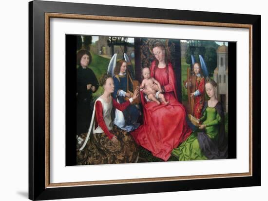 Virgin and Child with Saints Catherine of Alexandria and Barbara, Early 1480S-Hans Memling-Framed Art Print